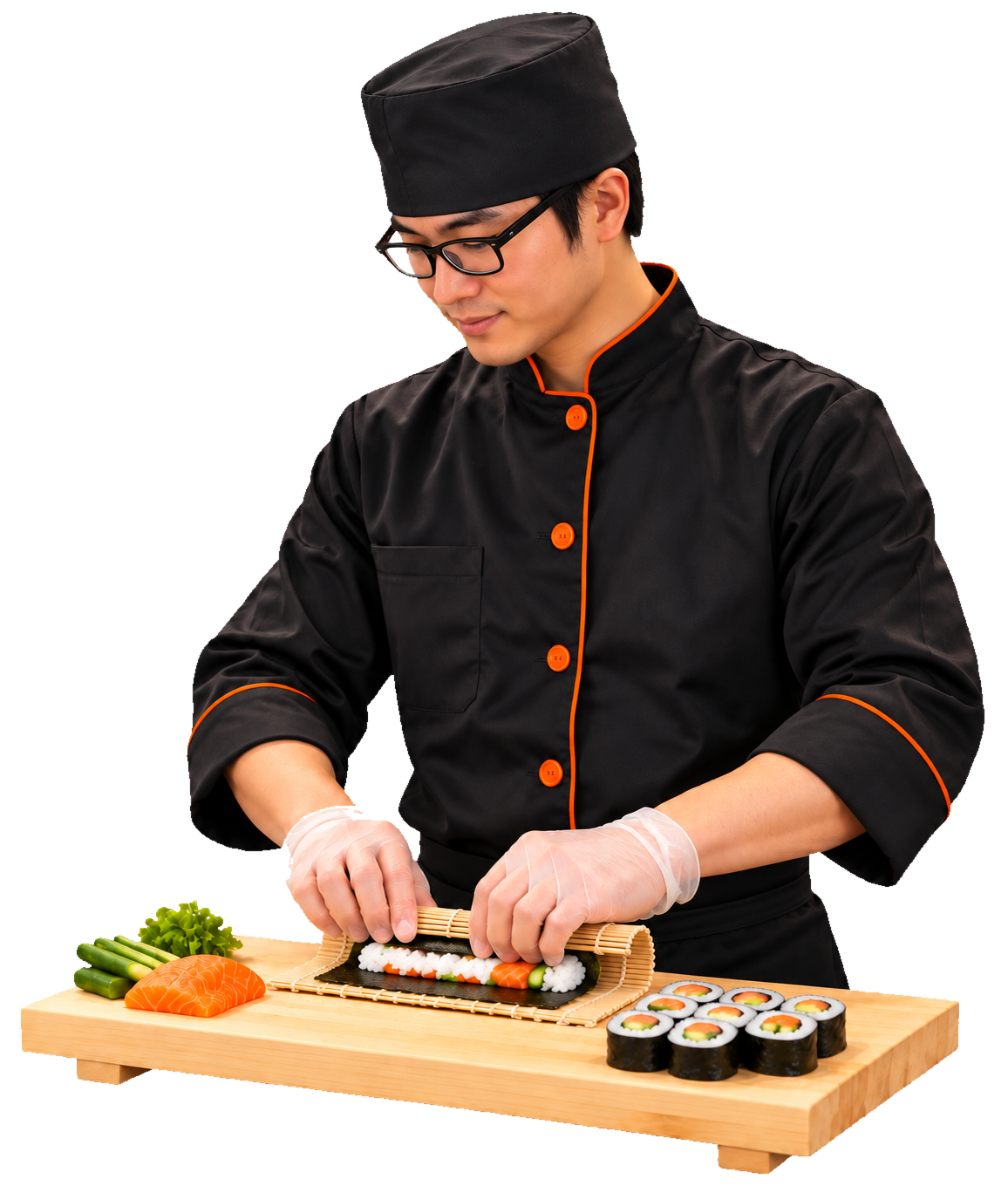 Chef werkt een gerecht af